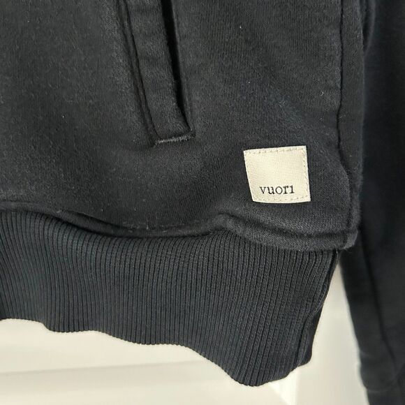 Vuori Men's Seaside Zip Up Hoodie in Black Organic Cotton Blend Size Small - Picture 5 of 8
